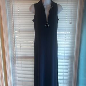 Elegant Navy Blue Sleeveless Dress